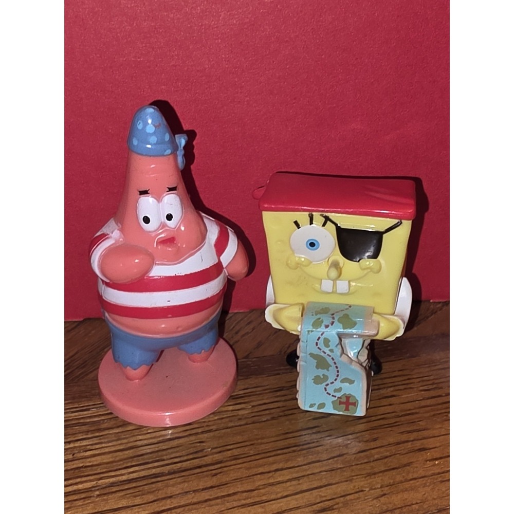 Pirate Spongebob Squarepants & Patrick  Decopac Cake Topper Figures Viacom 2011